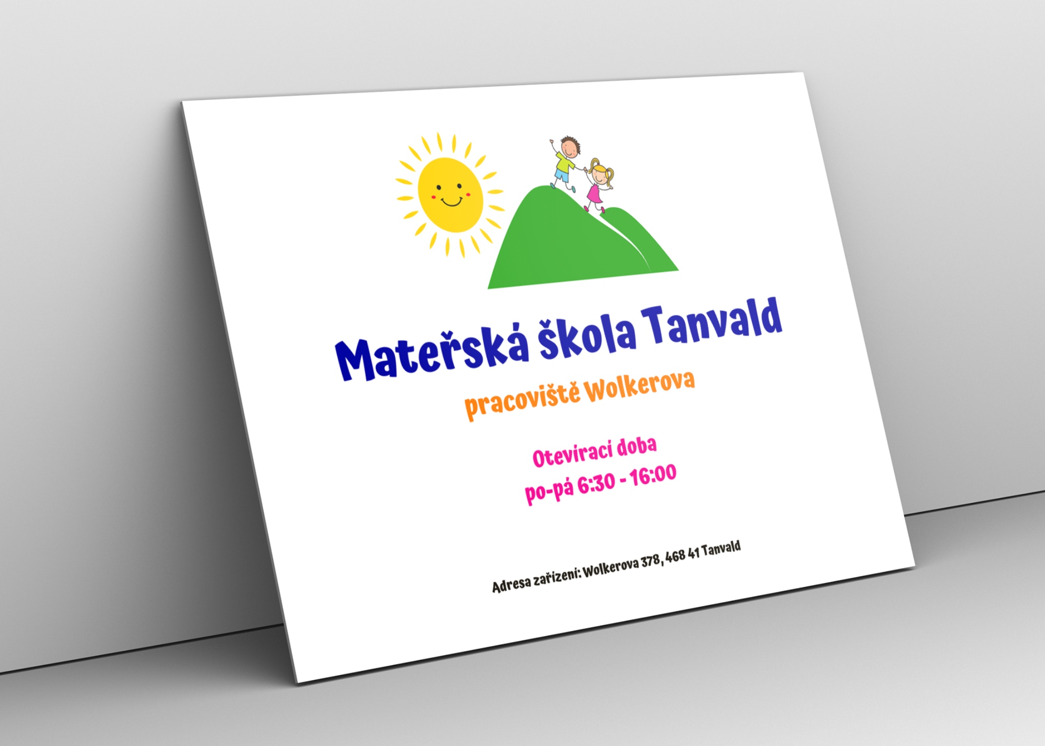 Kindergarten print ID sign